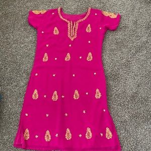 Pink and yellow Punjabi Dress